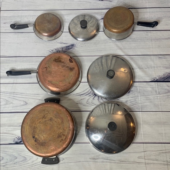 Revere Ware Other - Vintage Revere Ware Copper Bottom 7 Piece Bundle